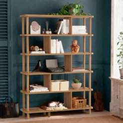 Bibliothèque Meta pin atlantique - 120x168.5x28 cm