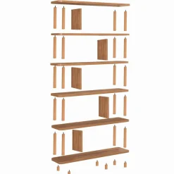 Bibliothèque Meta pin atlantique - 120x168.5x28 cm