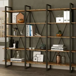 Bibliothèque ML4 marron - 219.6x34x180 cm