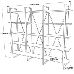 Bibliothèque ML4 marron - 219.6x34x180 cm