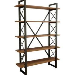 Bibliothèque nero noyer/noir - 100x180x24 cm