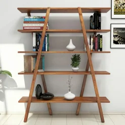 Bibliothèque perla noisette - 148x120x30 cm