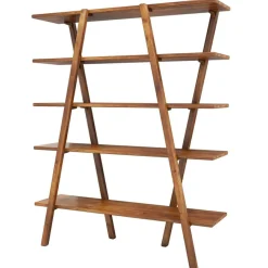 Bibliothèque perla noisette - 148x120x30 cm