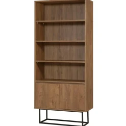 Bibliothèque Rea noir/marron - 80x36x182 cm