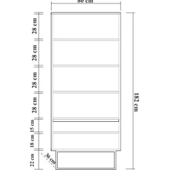 Bibliothèque Rea noir/marron - 80x36x182 cm