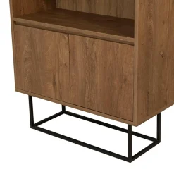 Bibliothèque Rea noir/marron - 80x36x182 cm