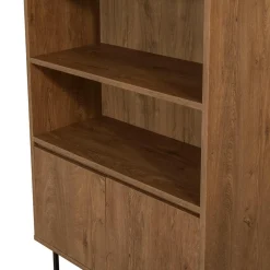 Bibliothèque Rea noir/marron - 80x36x182 cm