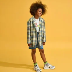 Blazer Chick à carreaux multicolore