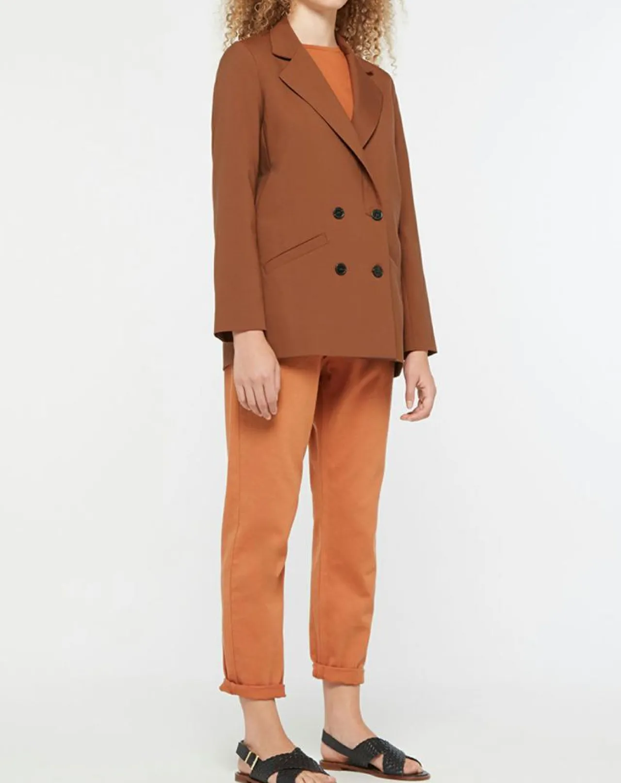 Blazer croisé en Laine mélangée Celeste marron