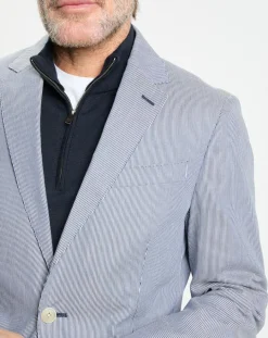 Blazer en Coton & Lin Milleraie bleu/blanc