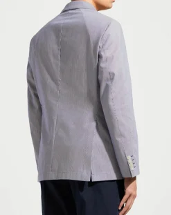 Blazer en Coton & Lin Milleraie bleu/blanc