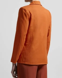 Blazer en Coton & Lin terre brûlée