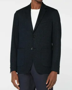 Blazer en Laine & Lin mélangés Stretch Laveste bleu marine