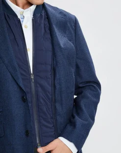 Blazer en Laine doublure amovible bleu foncé