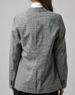 Blazer en Laine mélangée à carreaux gris