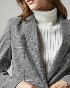 Blazer en Laine mélangée à carreaux gris