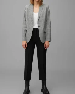 Blazer en Laine mélangée à carreaux gris