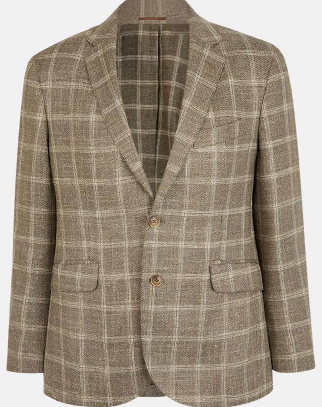 Blazer en Laine mélangée à carreaux beige/marron