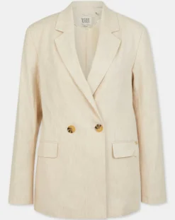Blazer en Lin mélangé écru