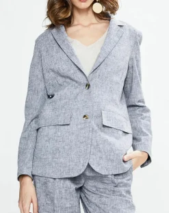 Blazer en Lin mélangé Marianne bleu marine