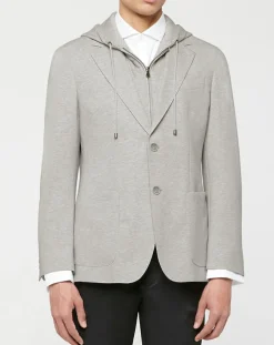 Blazer Hoodie à capuche amovible gris clair