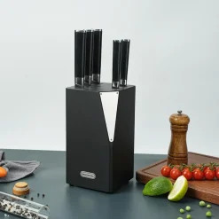 Bloc + 5 couteaux Steel noir