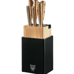 Bloc avec couteaux de cuisine Jakob Porvoo bois mat - 8 pièces