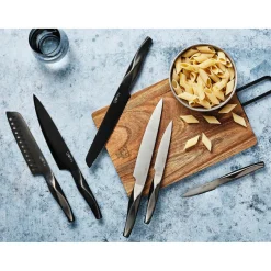 Bloc avec couteaux de cuisine Larus Rauma gris métal - 7 pièces