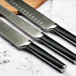 Bloc avec couteaux de cuisine Jona Porvoo inox mat - 8 pièces