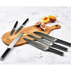 Bloc avec couteaux de cuisine Jona Porvoo inox mat - 8 pièces