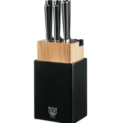 Bloc avec couteaux de cuisine Jona Porvoo inox mat - 8 pièces