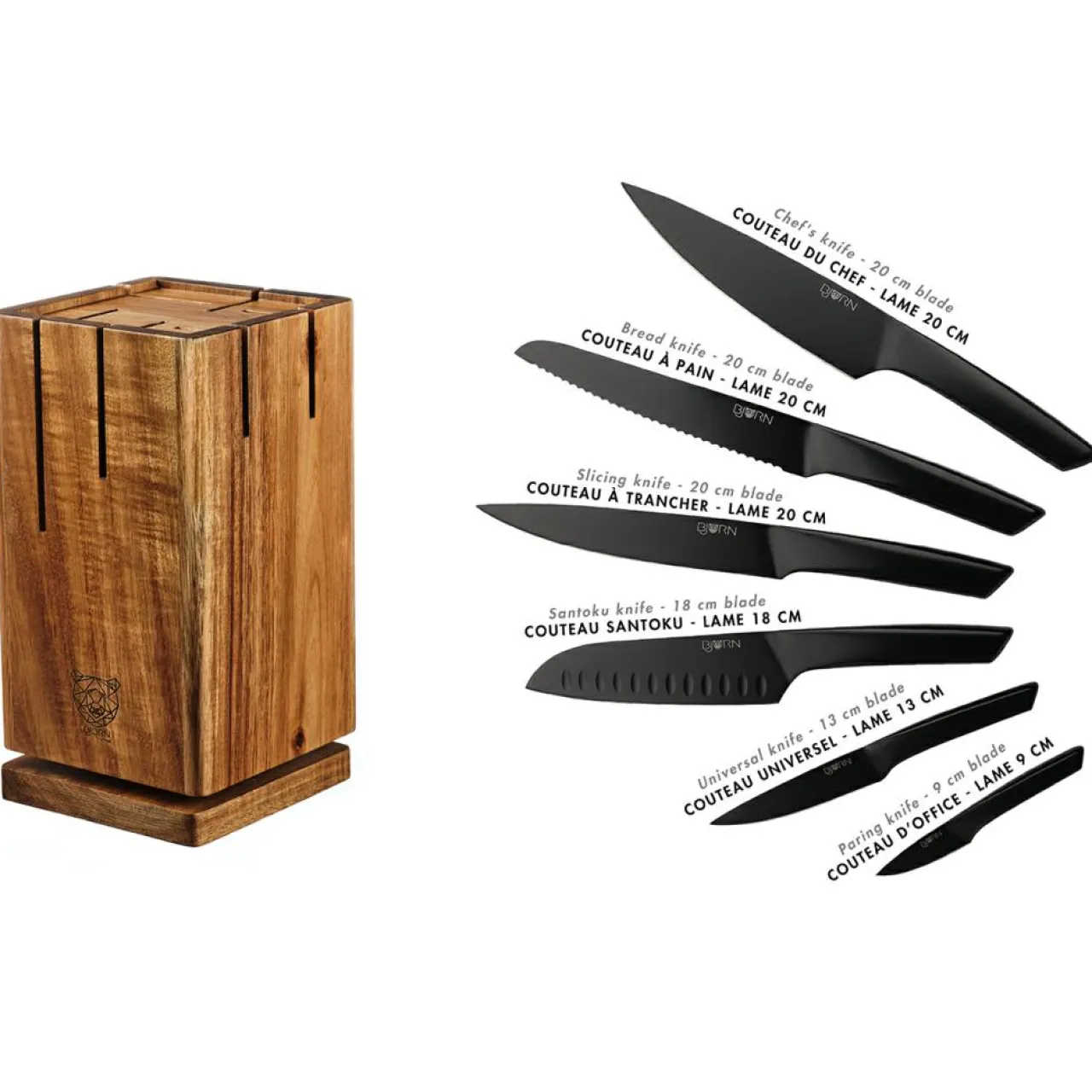 Bloc avec couteaux de cuisine Jensen Skagen - 7 pièces