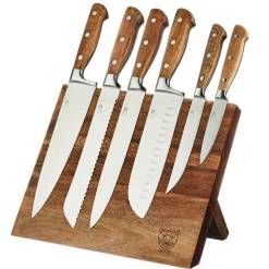 Bloc avec couteaux de cuisine Jakob Vantaa bois mat - 7 pièces