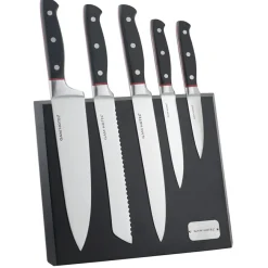 Bloc magnétique 5 couteaux Hiro noir/rouge - 26x20.2 cm