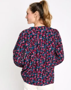 Blouse à lacets print multicolore