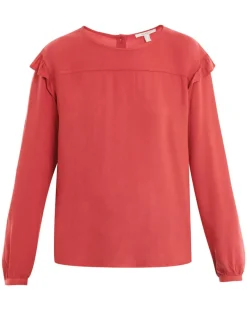 Blouse à Volants rouge