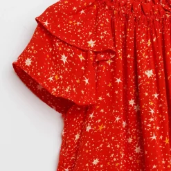 Blouse Acer imprimée étoiles rouge orangé