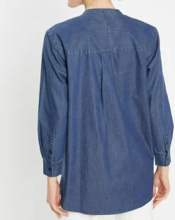 Blouse ajustée Pen bleue