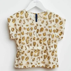 Blouse Anneke en Coton imprimé écrue