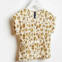 Blouse Anneke en Coton imprimé écrue