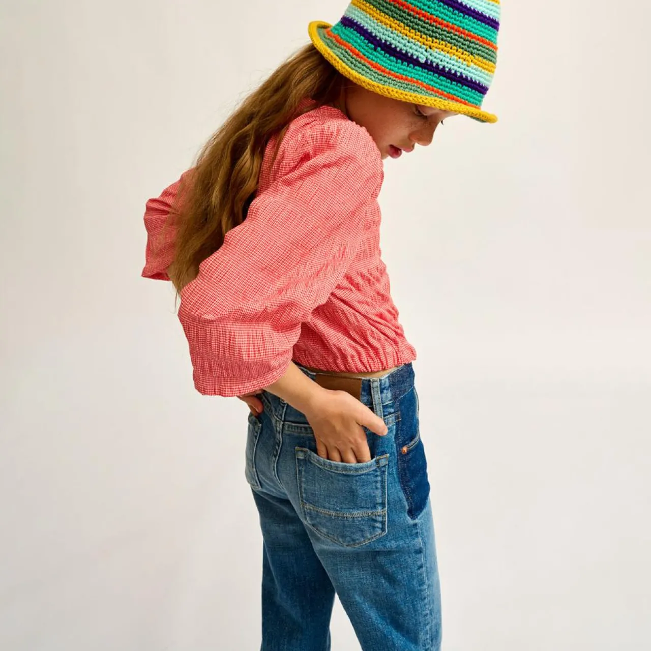 Blouse Aria micro carreaux rouge