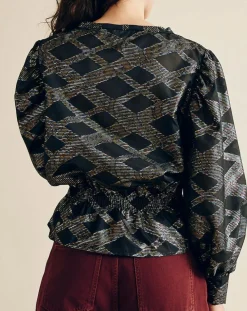 Blouse Beirut imprimée noir/multicolore