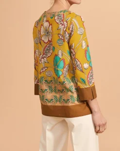 Blouse Calcuta en Coton imprimée jaune