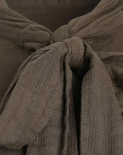 Blouse Charline fines rayures kaki