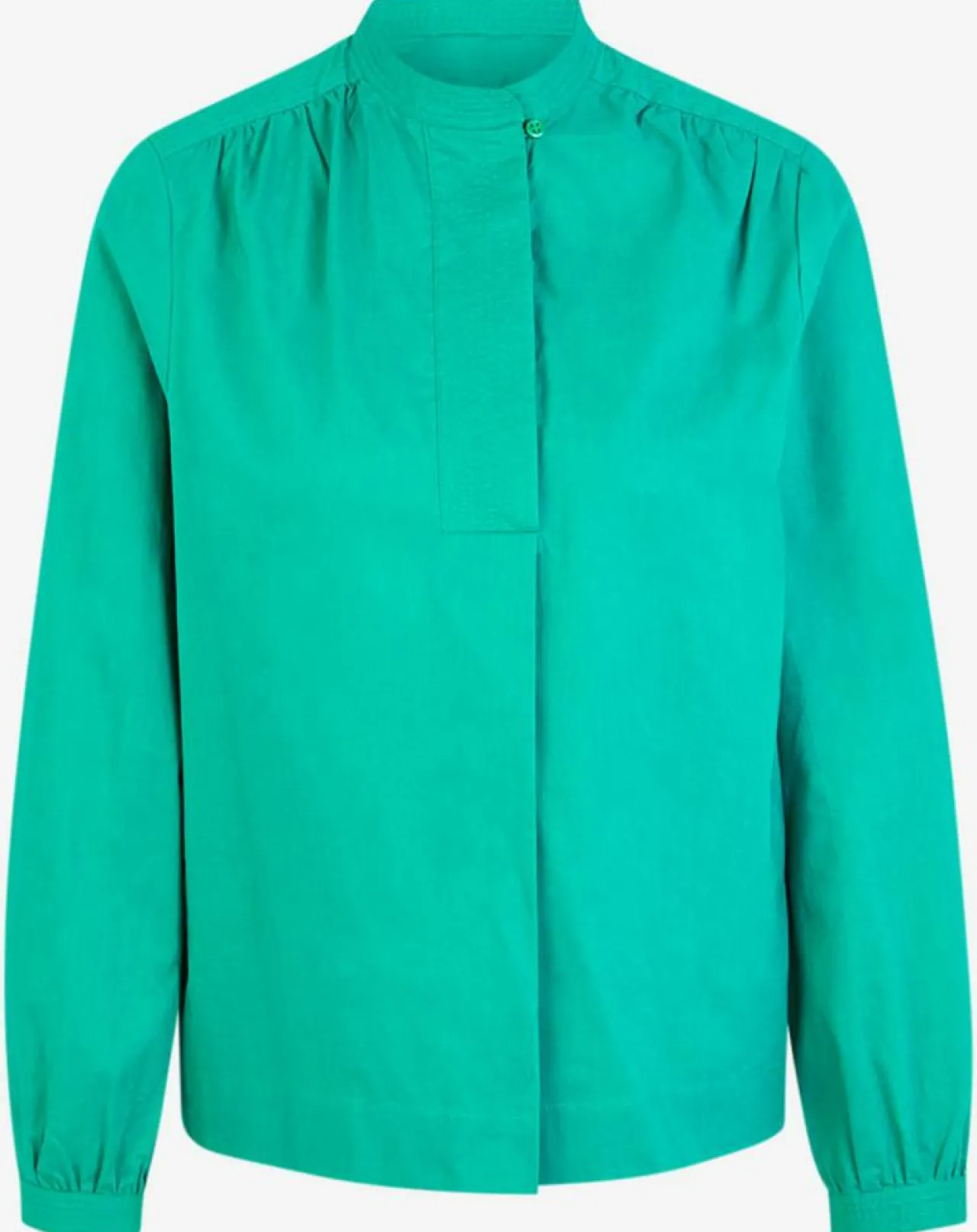 Blouse Charlotte à fronces verte