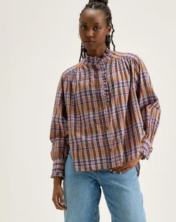 Blouse Claudia à carreaux multicolore