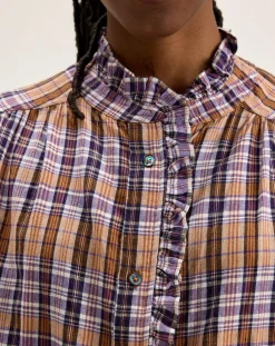 Blouse Claudia à carreaux multicolore