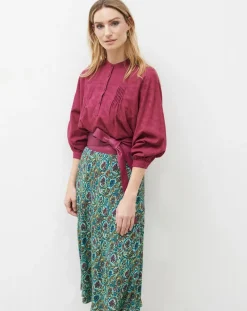 Blouse Célestine à borderies beaujolais