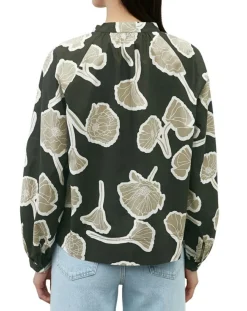 Blouse Col Mao Motif Coton Bio multicolore