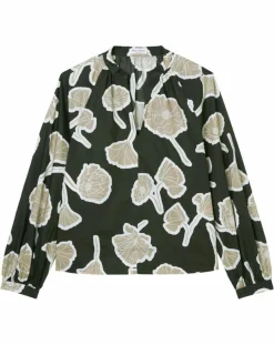 Blouse Col Mao Motif Coton Bio multicolore